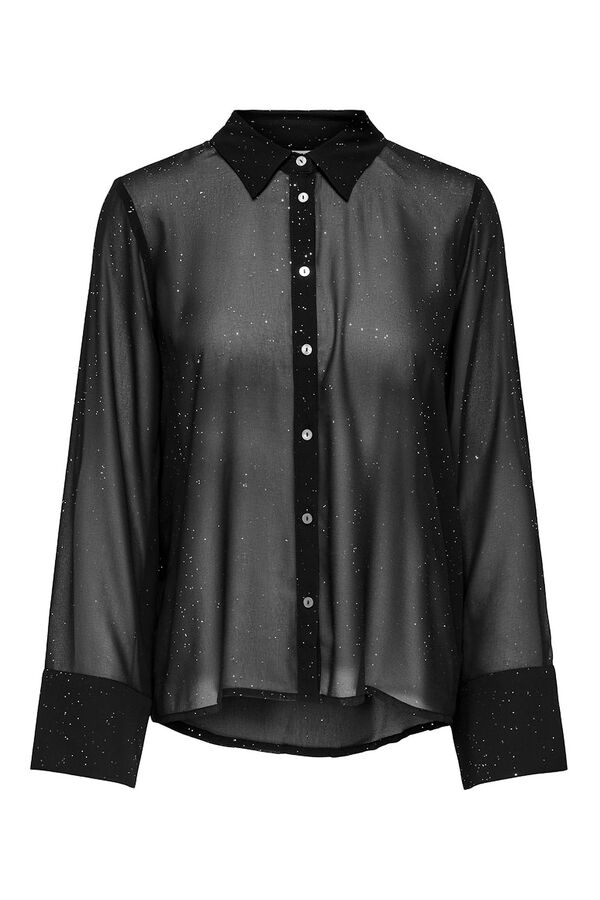 Only Camisa de gasa con glitter negro