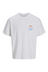 Jack & Jones PLUS Camiseta estampada PLUS de corte solto branco