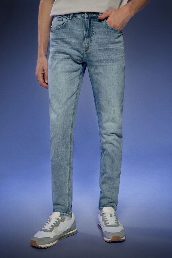Springfield Jeans comfort skinny com lavagem m&eacute;dia-clara Pedri x Springfield azul