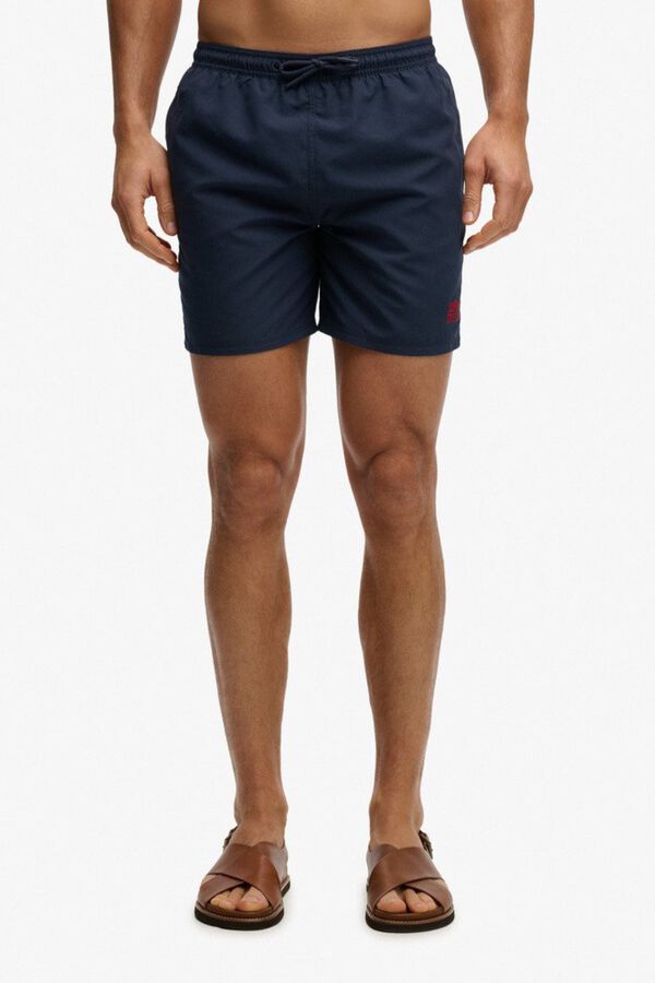 Superdry Fato de banho liso b&aacute;sico com logo azul