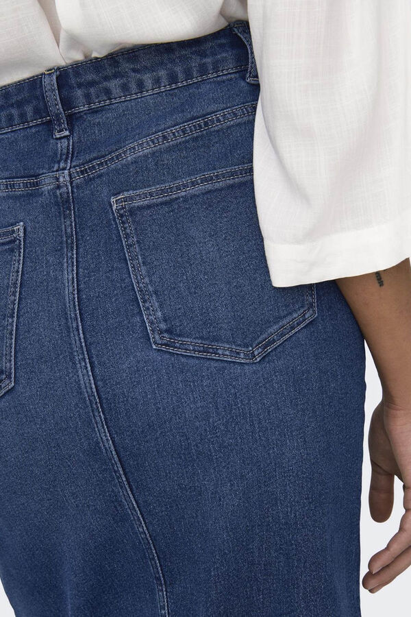 JDY Falda midi vaquera azul