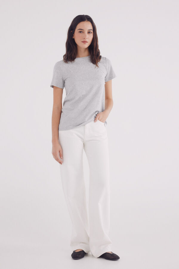 Springfield Camiseta perlas gris