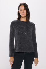 Springfield Camiseta Chenille com cristais chevron  cinzento