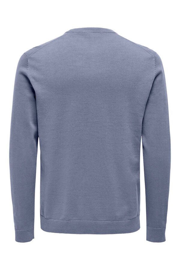 Only & Sons Jersey de hombre de cuello redondo. Regular fit. azul
