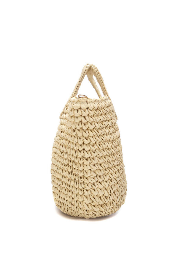 Refresh Bolsa de ombro em r&aacute;fia bege