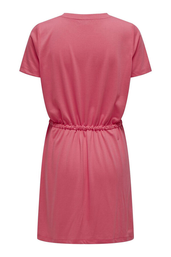 JDY Vestido corto cuello redondo coral