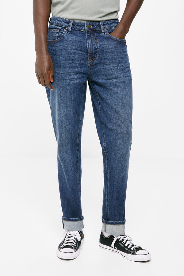 Springfield Jeans slim leves lavagem escura azul