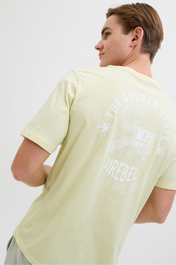 JJ REBEL Camiseta back print amarillo