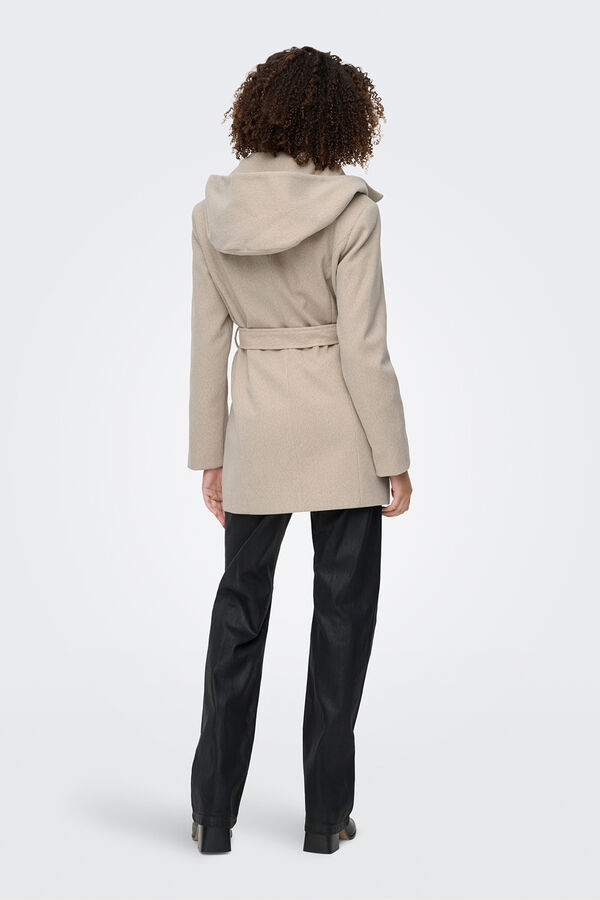 JDY Abrigo con capucha tostado