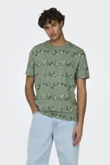 Only & Sons Camiseta estampado palmeras verde