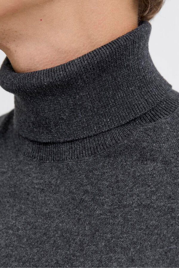 JJ REBEL Jersey de punto cuello vuelto gris