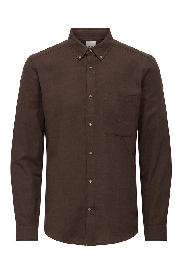 Only & Sons Camisa de manga comprida castanho