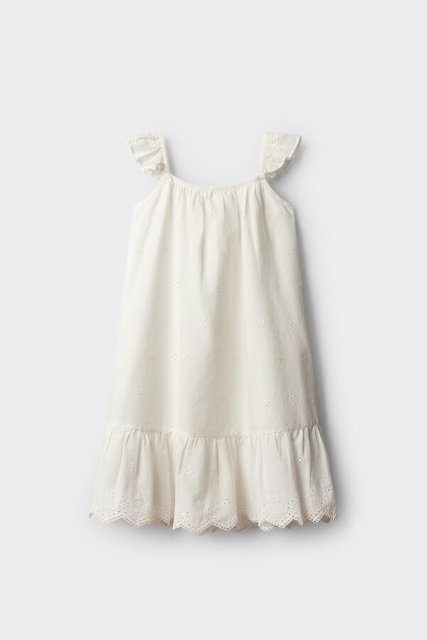 Springfield Kids Vestido bordado suizo ni&ntilde;a marfil
