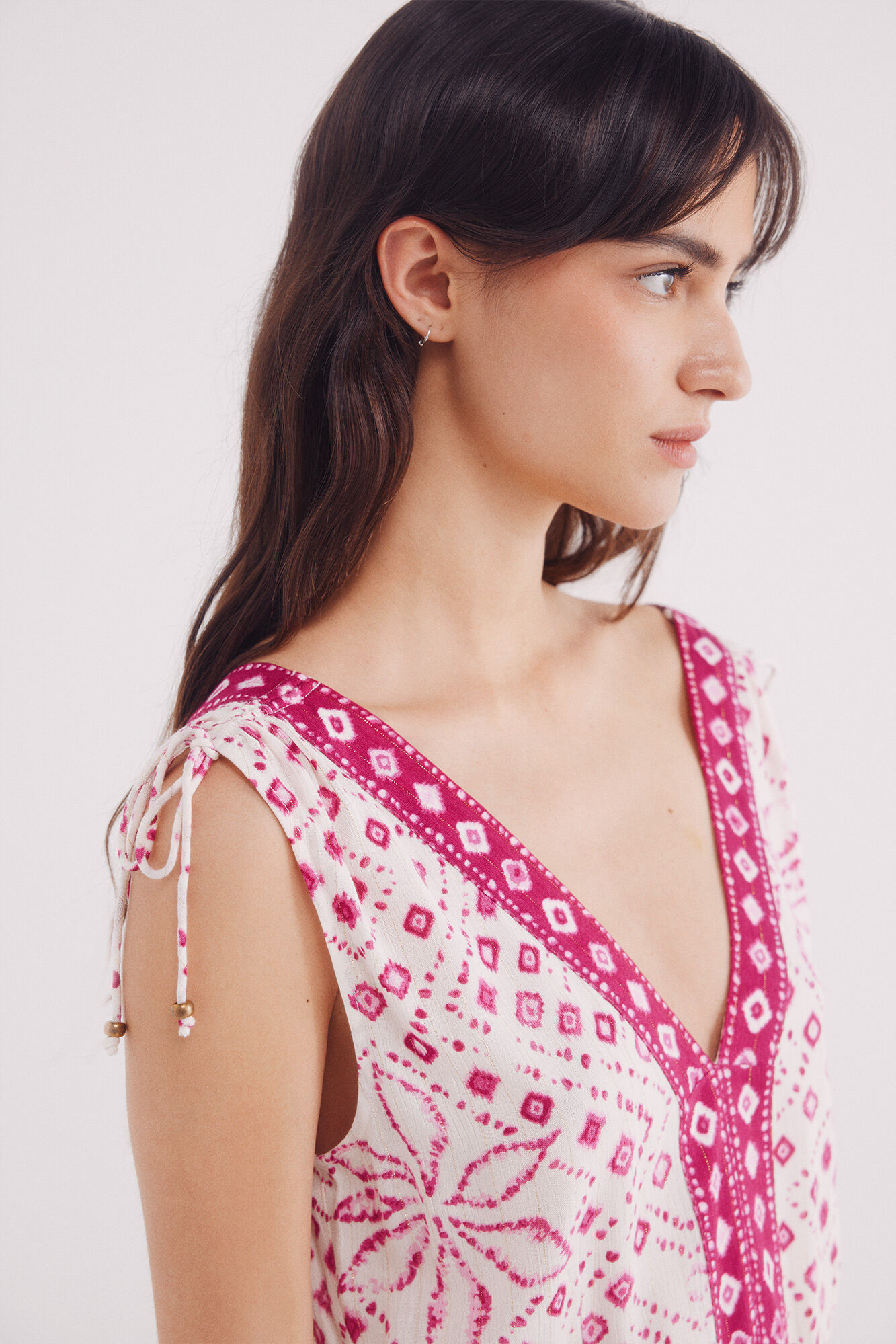 Springfield Vestido midi estampado com barra central