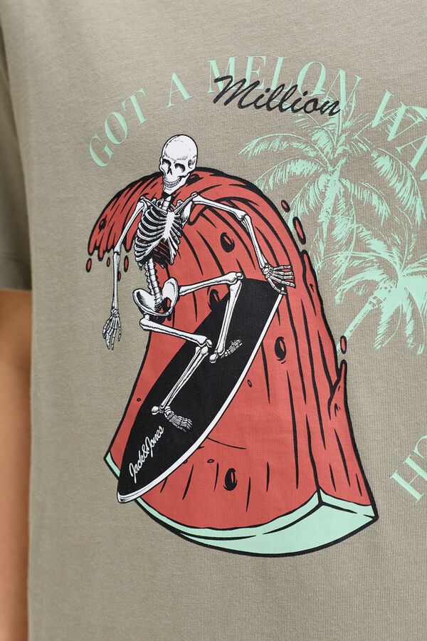 Jack & Jones Junior T-shirt de manga curta estampada cinzento