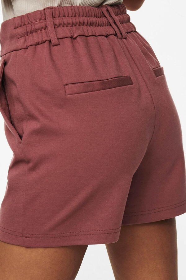 Only Short de pinzas y bolsillos rojo