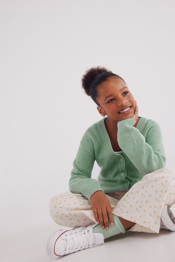 Springfield Kids Cardigan punto ni&ntilde;a verde