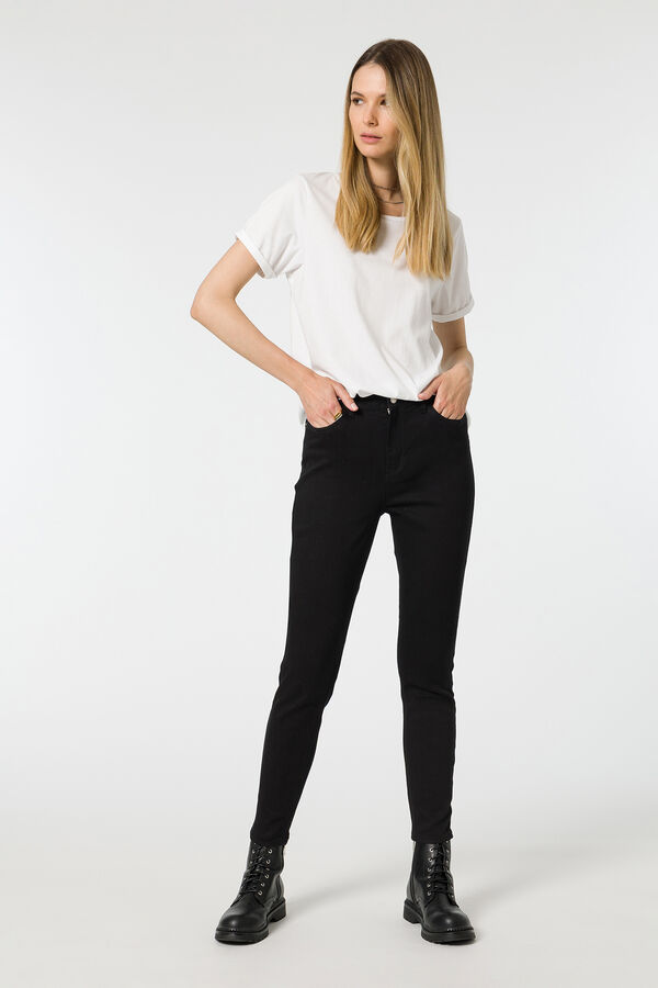 Tiffosi Jeans Lauren Skinny Tiro Alto negro