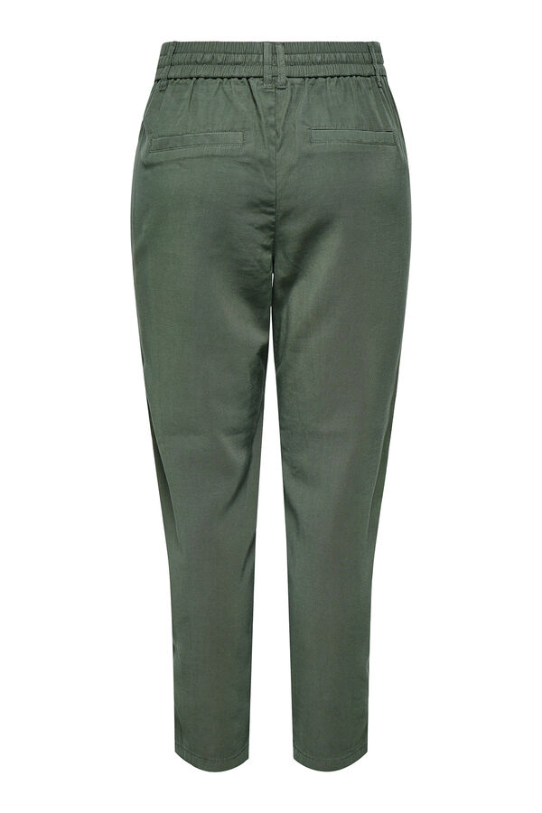 Only Pantal&oacute;n largo recto cintura alta el&aacute;stica gris