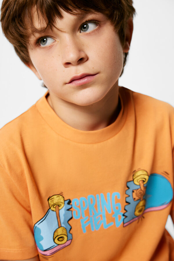 Springfield Kids Camiseta print skate ni&ntilde;o naranja