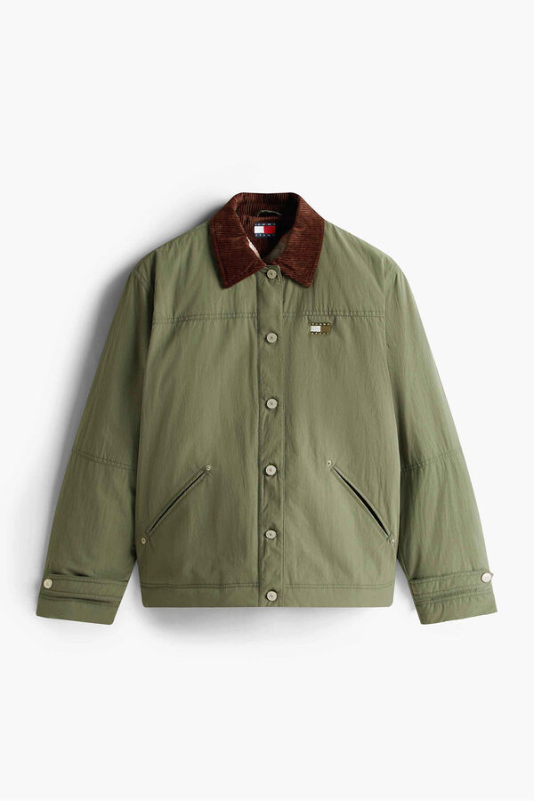 Tommy Jeans Casaco forrada com gola de veludo cotel&ecirc;  estampado