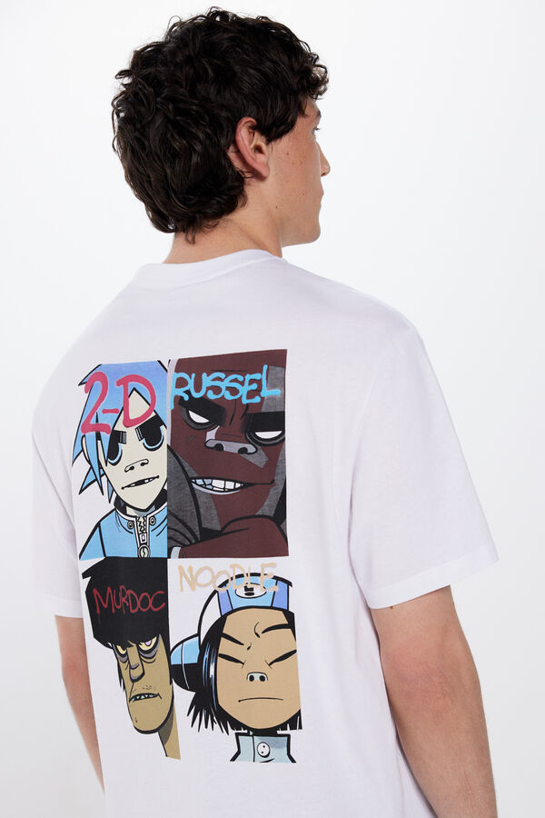 Springfield Camiseta Gorillaz Faces blanco