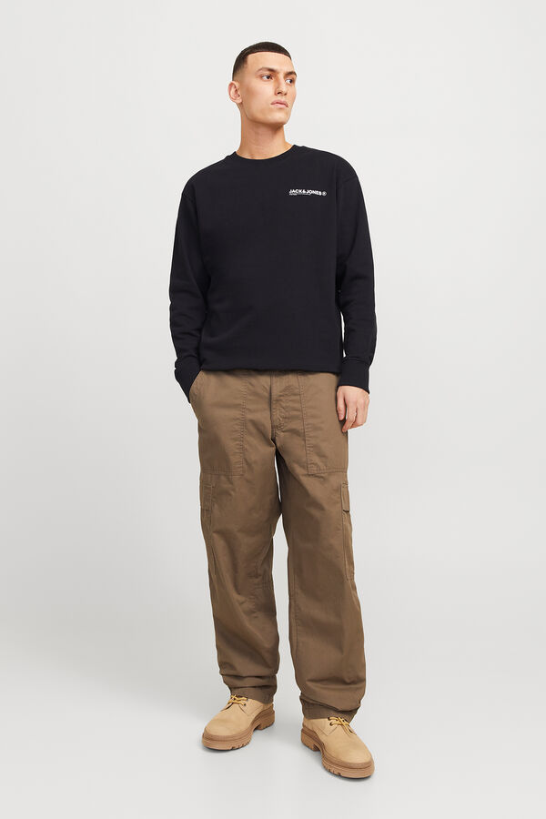 Jack & Jones Sweatshirt de ajuste padr&atilde;o preto