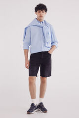 Springfield Bermuda vaquera negro lavada regular fit negro