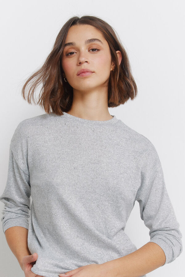 Springfield Camiseta tachas delantero gris