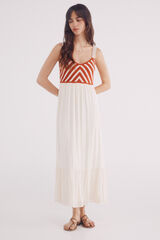 Springfield Vestido midi combinado crochet estampado
