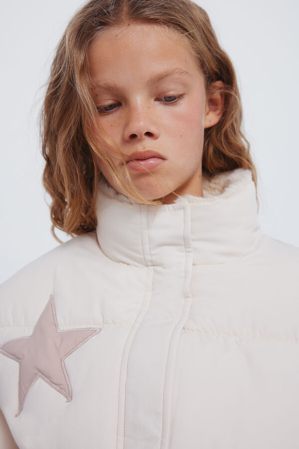 Springfield Kids Casaco acolchoada estrela para menina branco