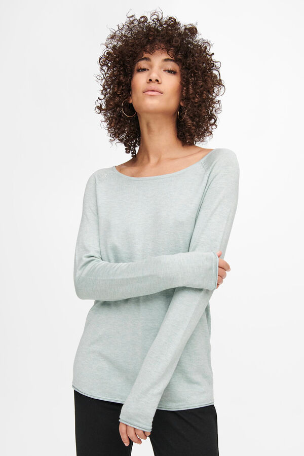 Only Jersey de punto cuello redondo azul