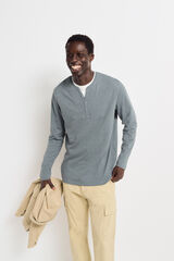 Springfield Camiseta manga larga cuello panadero rayas azul