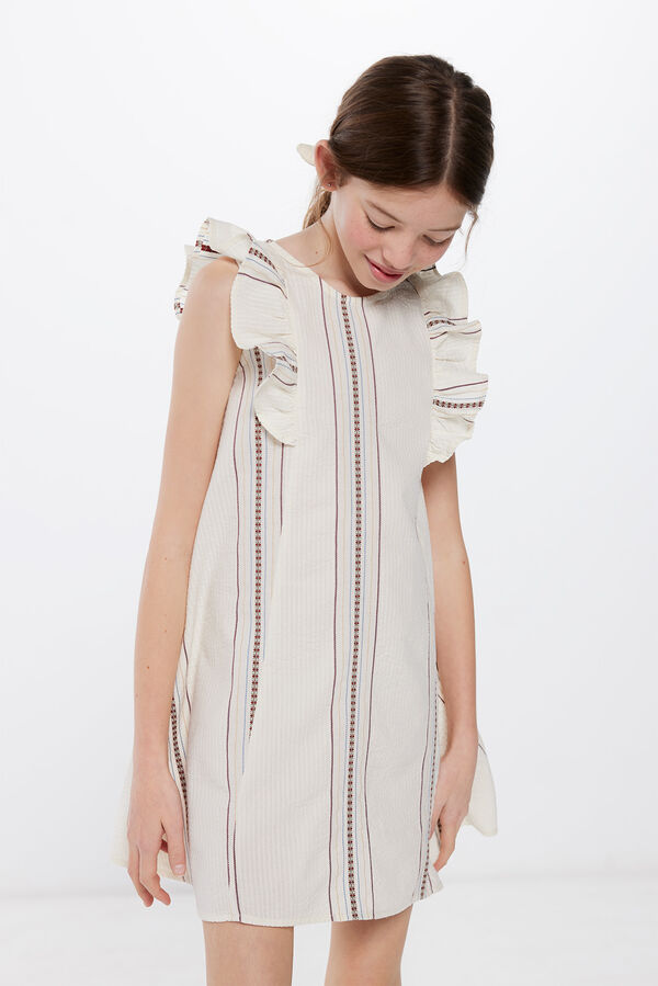 Springfield Kids Vestido rayas ni&ntilde;a beige