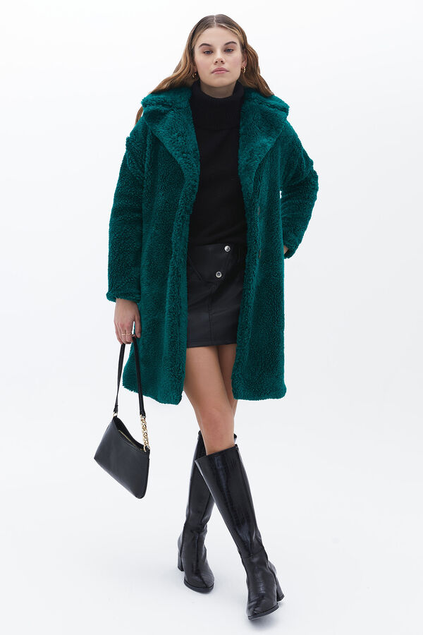 Oxxo Abrigo efecto piel verde