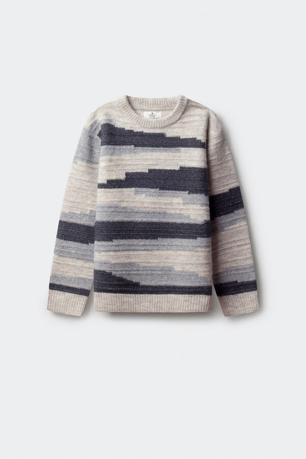 Springfield Kids Camisola com figuras geom&eacute;tricas para meninos azul