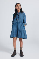 Springfield Kids Vestido jeans para meninas azul