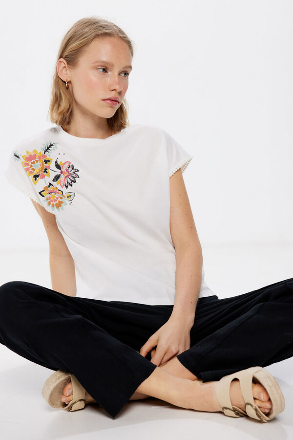 Springfield Camiseta Estampado Lace Bolitas estampado