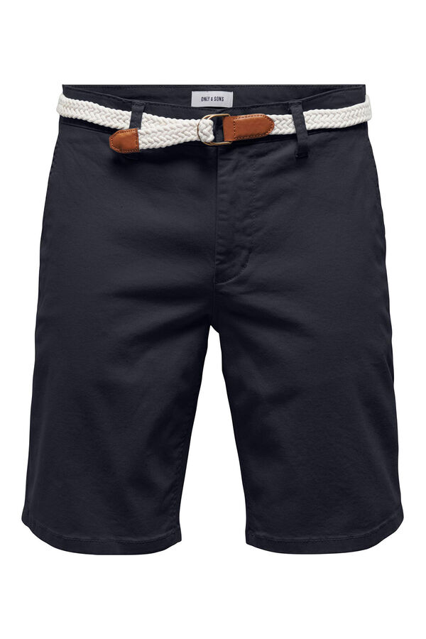 Only & Sons Bermudas com cinto azul