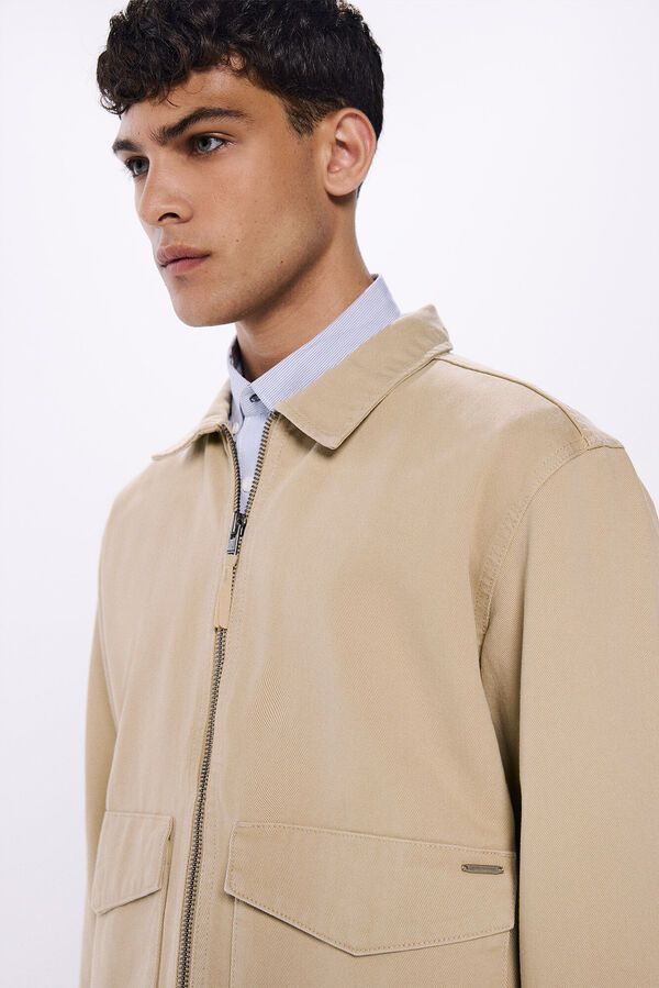 Springfield Cazadora algod&oacute;n lavada beige