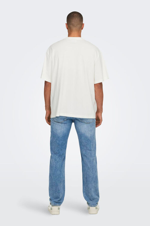 Only & Sons T-shirt com desenho frontal branco