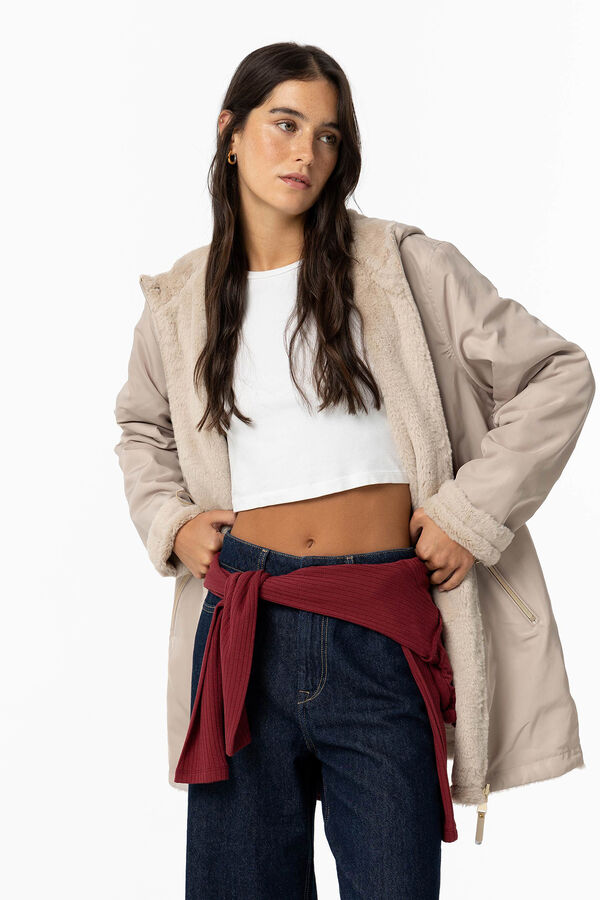 Tiffosi Chaqueta Reversible con Capucha beige