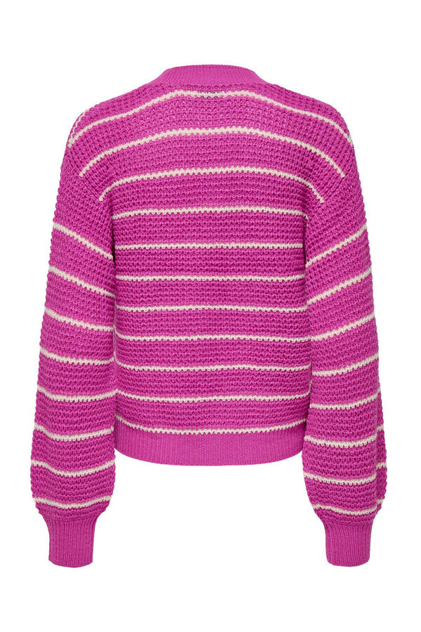 JDY Cardigan de rayas fucsia