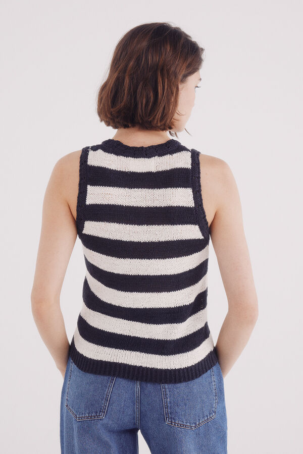 Springfield Top de malha riscas azul