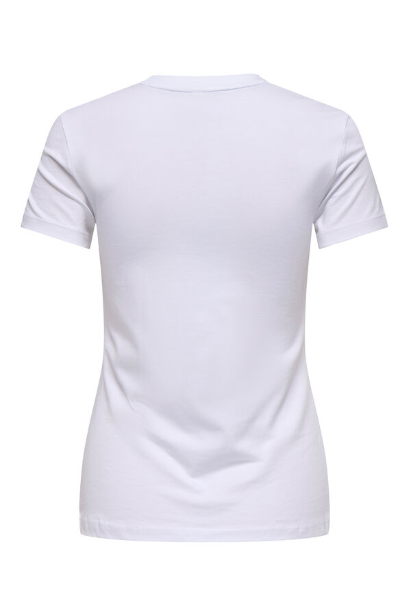 Only Camiseta de manga corta con dibujo frontal amarillo