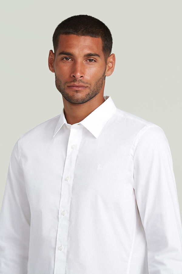 G-STAR Camisa de manga larga y corte ajustado blanco