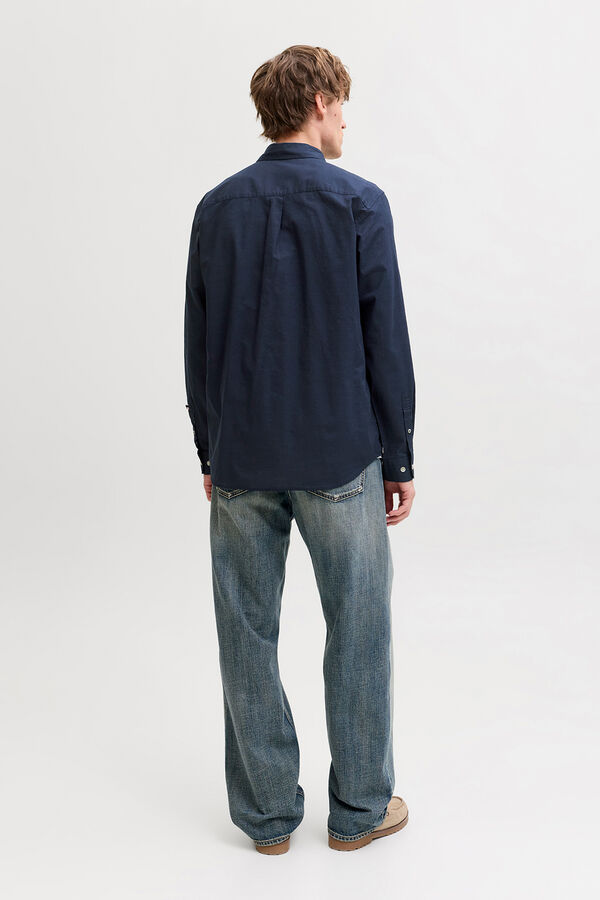 Jack & Jones Camisa manga comprida em algod&atilde;o azul
