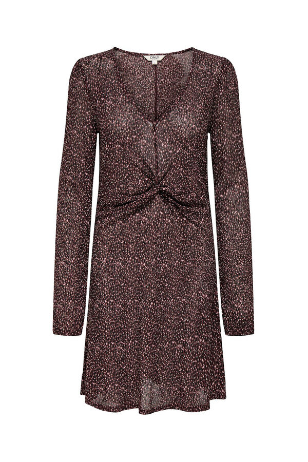 Only Vestido curto estampado castanho