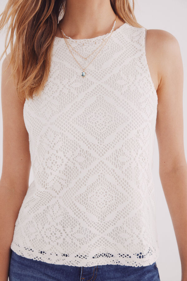 Springfield Estrutura superior de flores em losangos bege