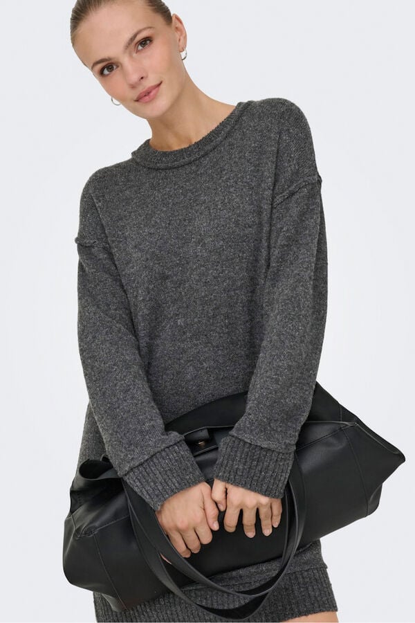 Only Vestido curto de malha  cinzento